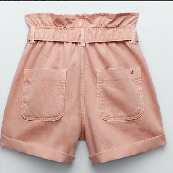 NWT ZARA BAGGY PAPERBAG SHORTS WITH BELT - Picture 6 of 13